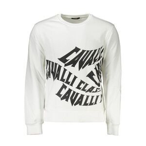 Cavalli Class Bianco Cotton Men Men's Sweatshirt